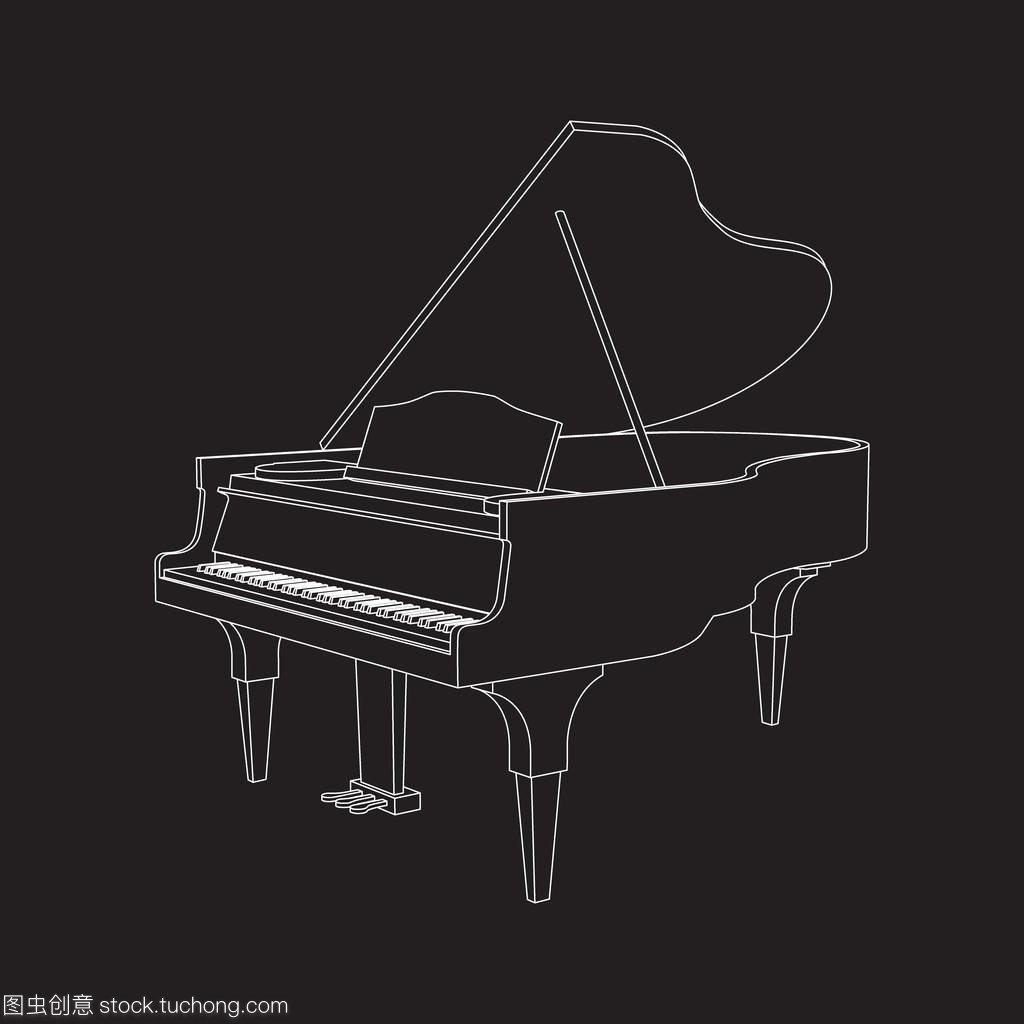 钢琴平面设计画法图片