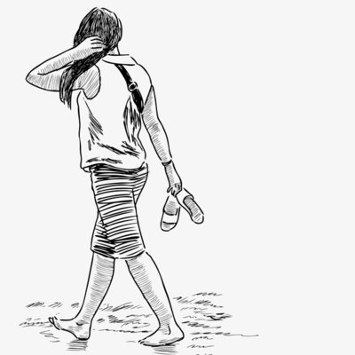 平面设计照片学生女生背影
