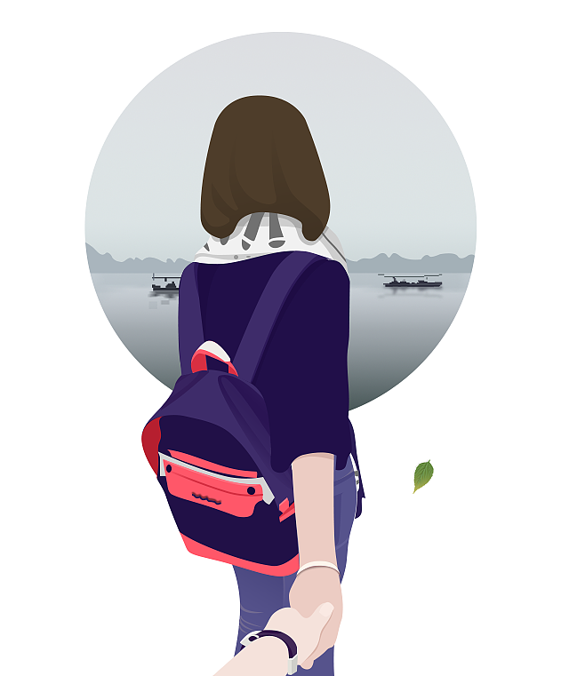 平面设计照片学生女生背影