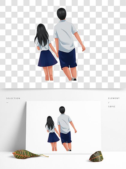 平面设计照片学生女生背影