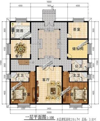中式别墅餐厅平面设计