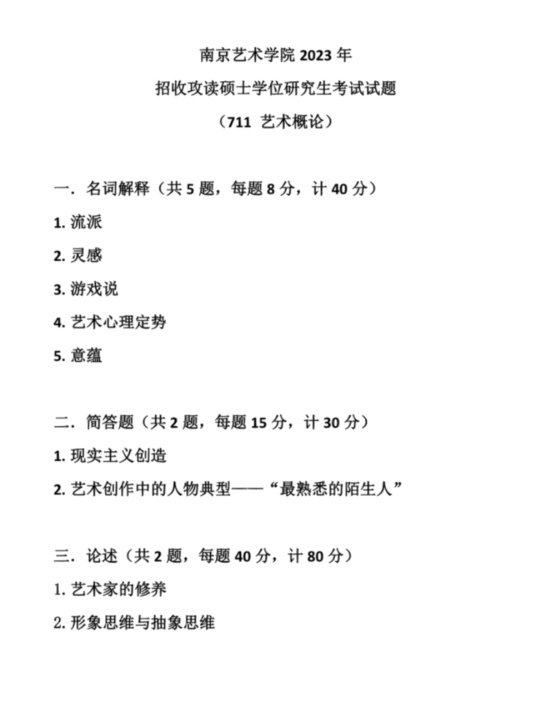 2023南艺考研平面设计