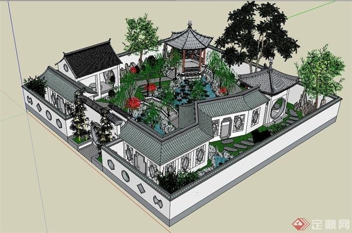 中华庭院沙盘平面设计图