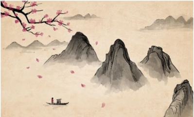 春江晚景图平面设计