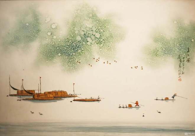 春江晚景图平面设计