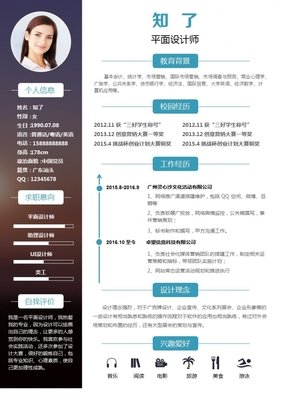 平面设计怎么写进简历里