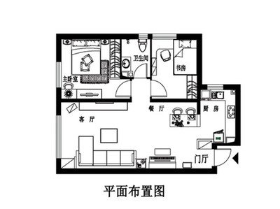 客厅中间有堵墙平面设计