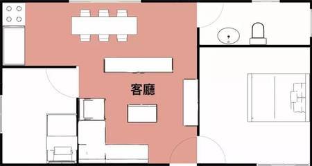 客厅中间有堵墙平面设计