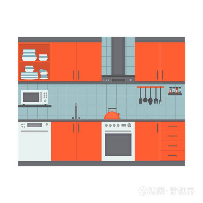 厨房设备平面设计视频