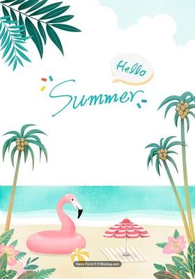 夏天平面设计画画