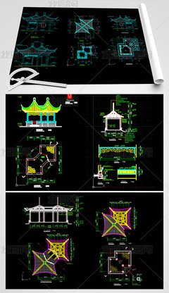 园林亭子图片平面设计
