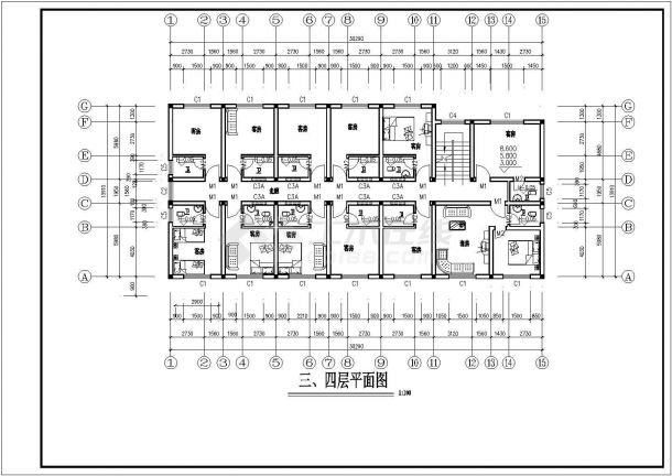 公寓单间平面设计图纸尺寸